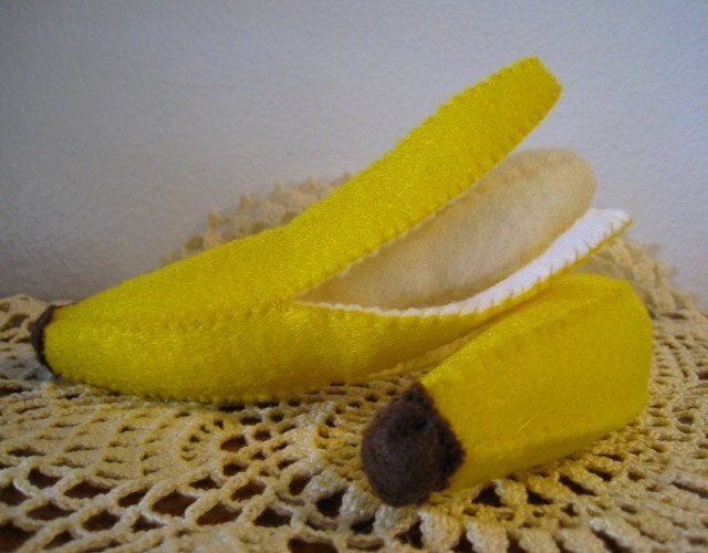 Felt food Banana set eco friendly childrens pretend play food for toy kitchen