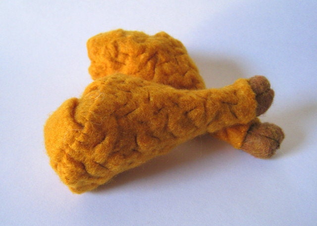 Felt food Fried chicken leg set eco friendly childrens play food for toy kicthen