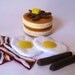 Felt Food Breakfast set - Pancake, Eggs, Bacons, Sausages - Eco Friendly Children's Pretend Play Food for Toy Kitchen