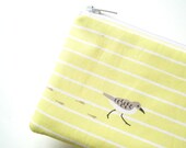 Pastel Yellow Sandpiper Mini Zippered Pouch