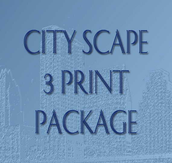 Skyline City Scape 3 Print Package - 8 x 10 Choose Your Color