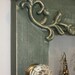 Olive Green Earring Holder Frame Detailed Appliques Natural Pegs.