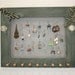 Olive Green Earring Holder Frame Detailed Appliques Natural Pegs.