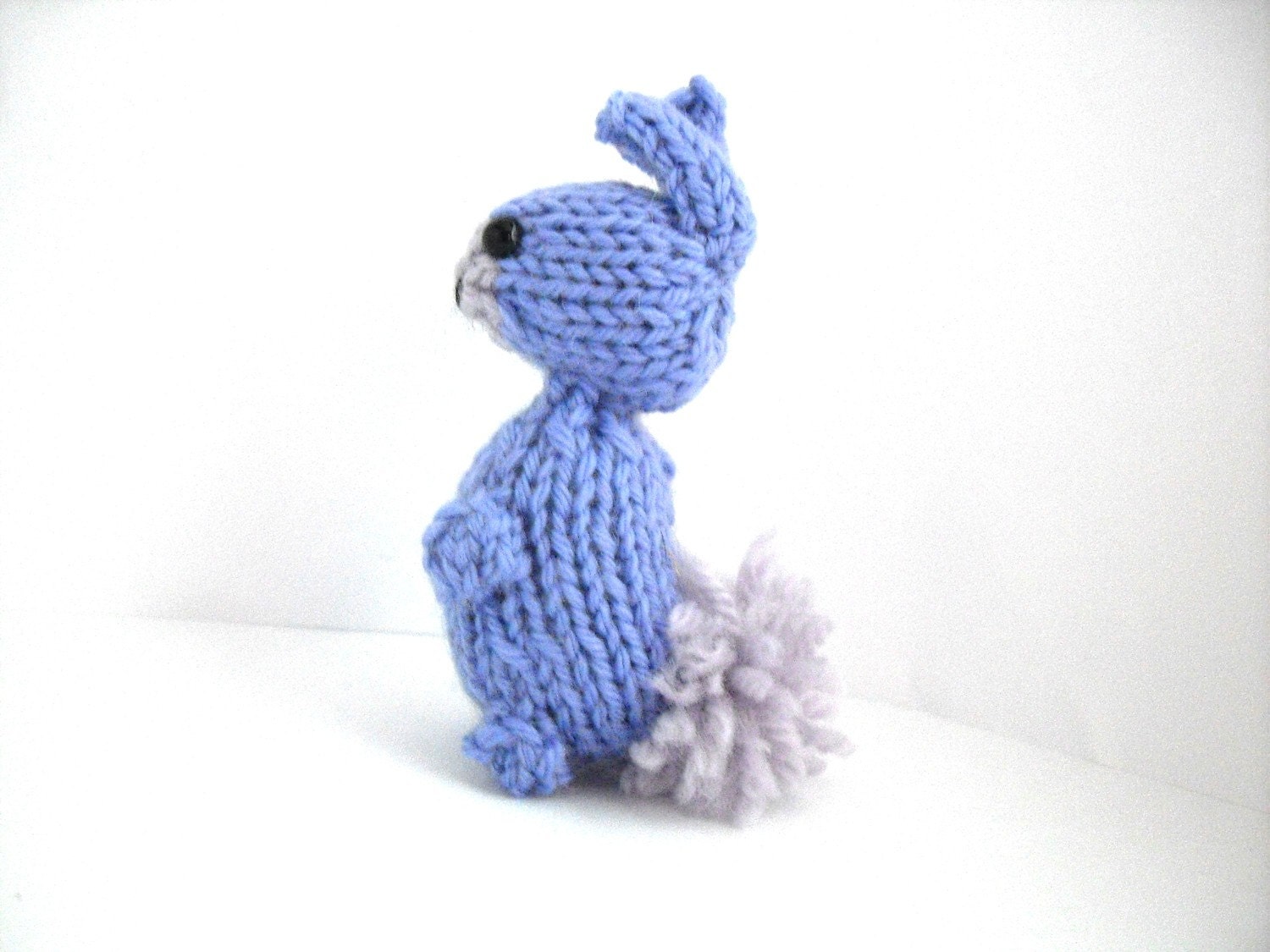 Hand Knit Bunny Plush Light Purple Ready to Ship
