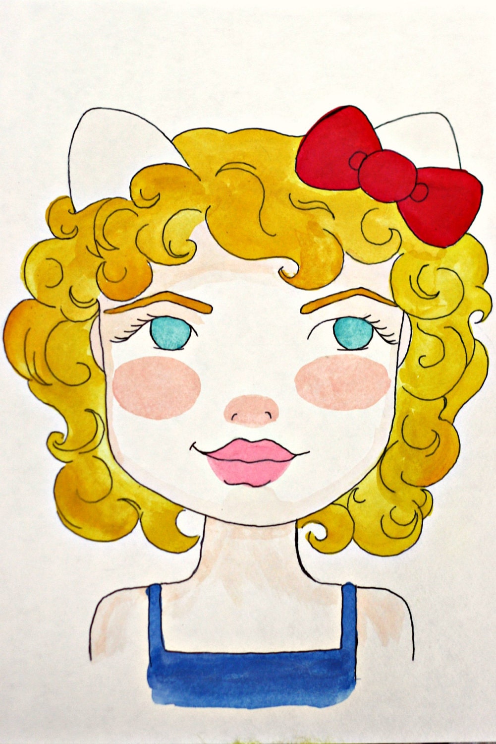 custom listing for julia n. - watercolor portrait