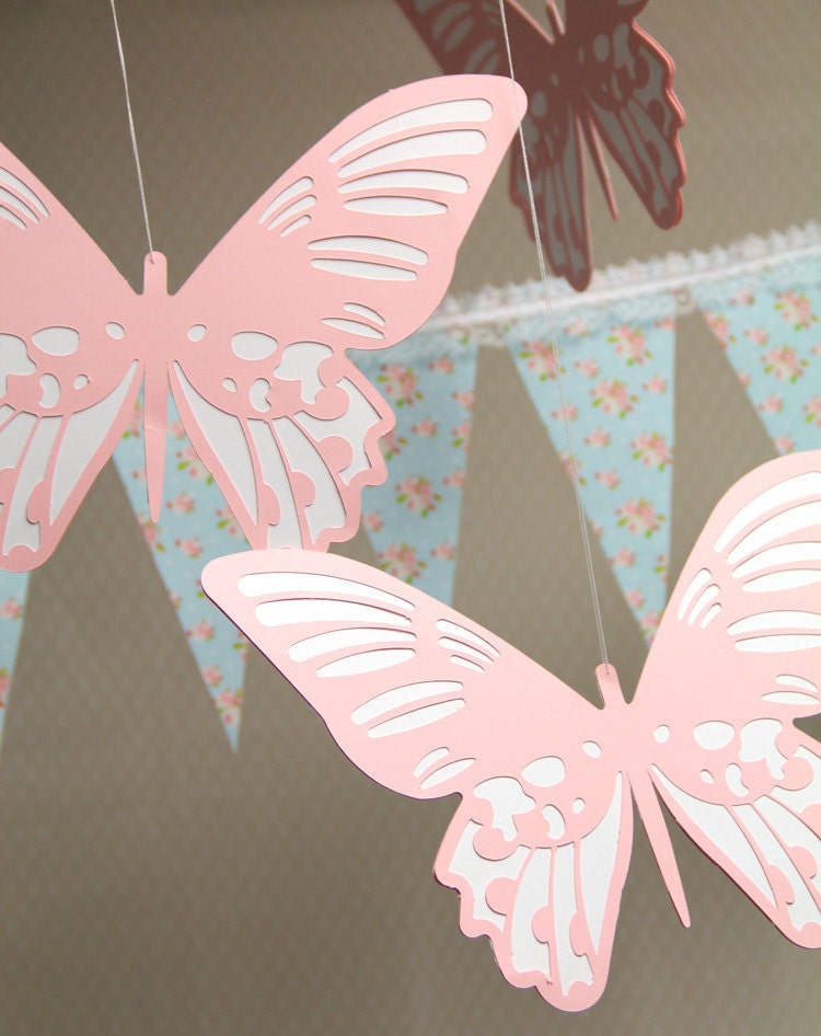 Large Butterflies - Hanging Decoration from the Shabby Chic Collection Il_570xn