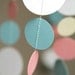 White, Cream, Pink and Blue circle garland (15 feet) - READY TO SHIP