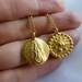 reversible gold lotus flower and flames charm necklace-gold lotus necklace-gold flames symbol necklace-double sided-gold medallion necklace