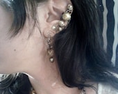 Love Lost Ear Cuff - Cream Pearls and Dark Romantic Curls