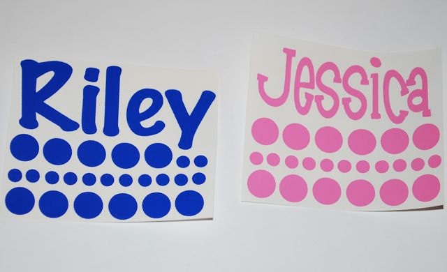 Vinyl Names & Polka Dots