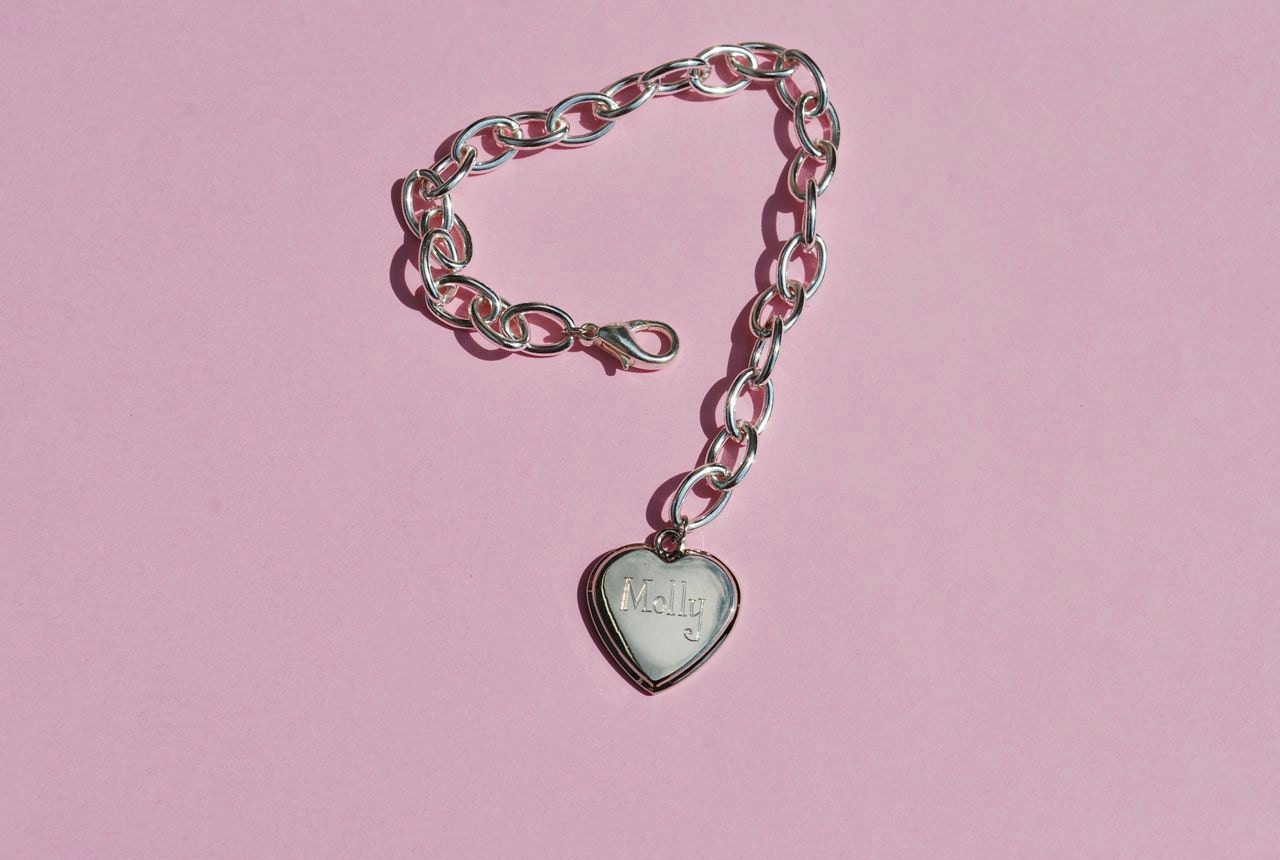 Personalized Engraved Heart Bracelet