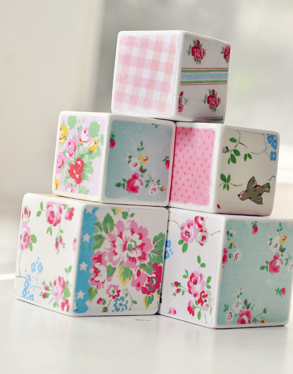 decorative wooden blocks English garden