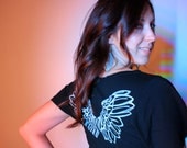 Organic Cotton/Hemp 'I am BLESSED' Black Angel Wings Tunic