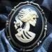 Undead Zombie Princess Cameo Brooch Pin. Halloween Jewelry. Zombie Jewelry. Halloween Costume. Unique Skeleton & Bones.