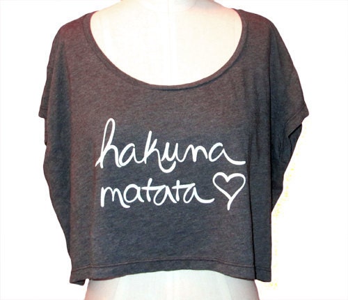Hakuna Matata Cotton Poly Womens Oversized Crop Top