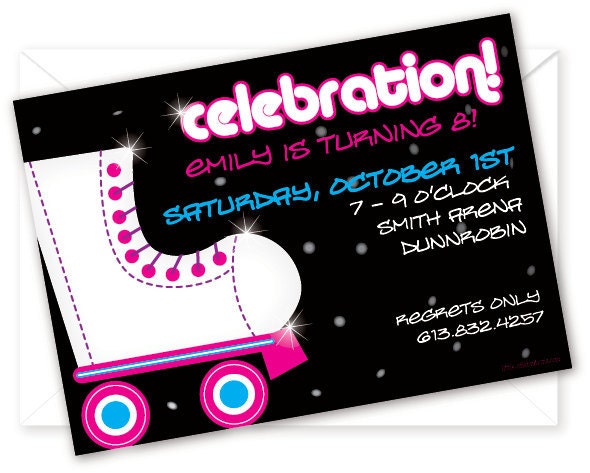 Customized and Printable Roller Skating Party Invitation