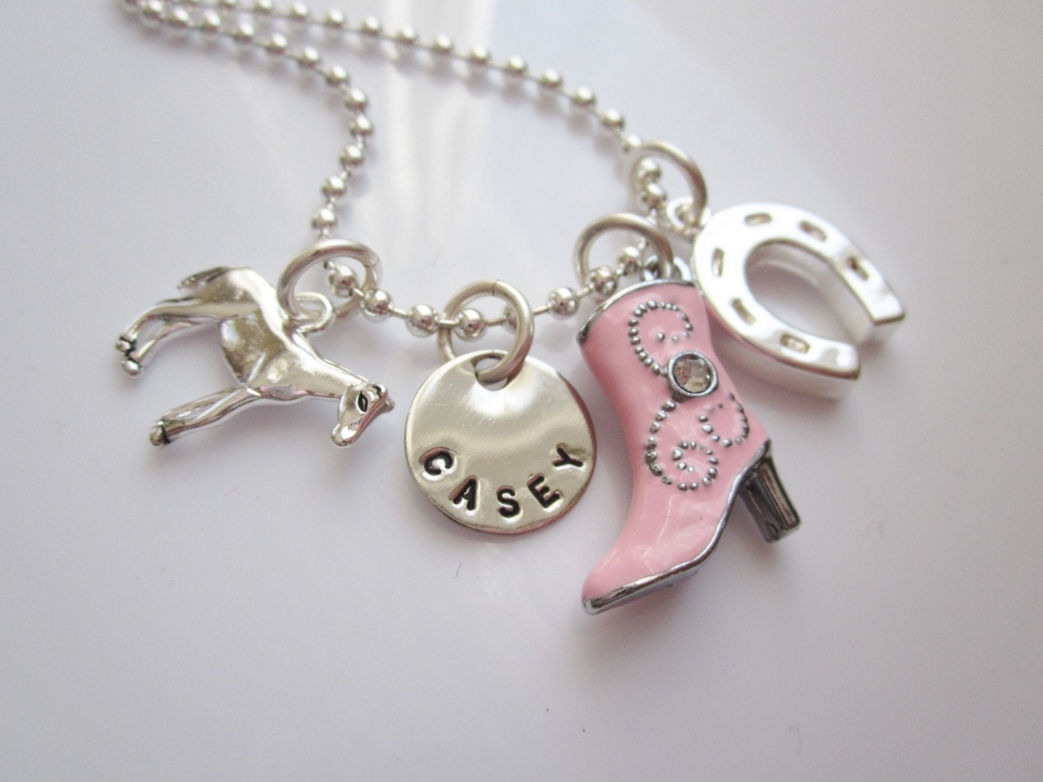 Personalized - Horse Jewelry - Horse Necklace - Horse Charm Necklace - Cowgirl Necklace - Personalized Girls Jewelry - Girls Necklaces