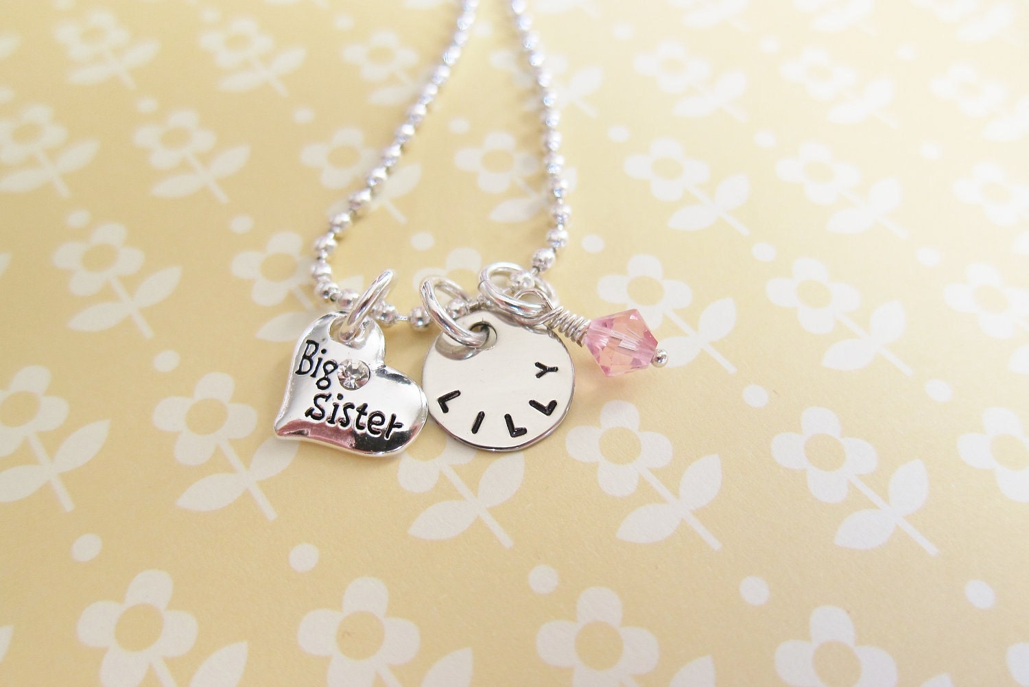 Big Sister - Big Sister Gift - Big Sister Little Sister - Big Sister Necklace - Personalized Necklace - Girls Name Necklace - Handstamped
