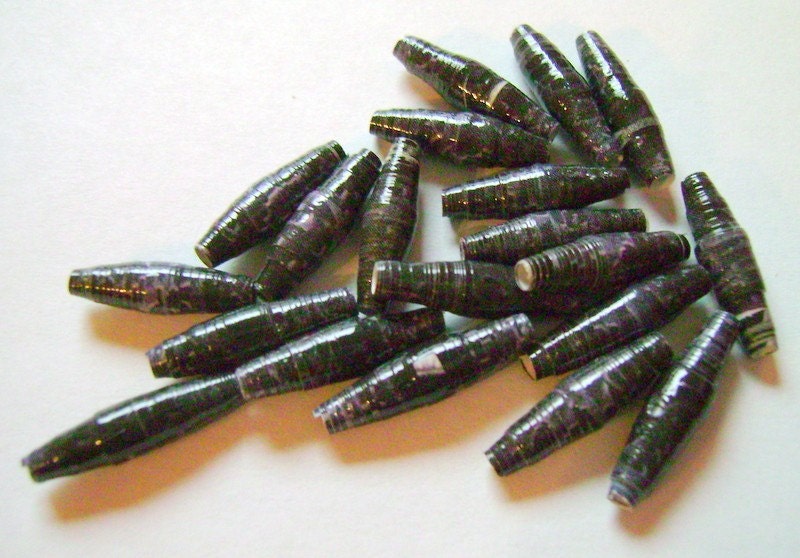 Black Stone Paper Beads