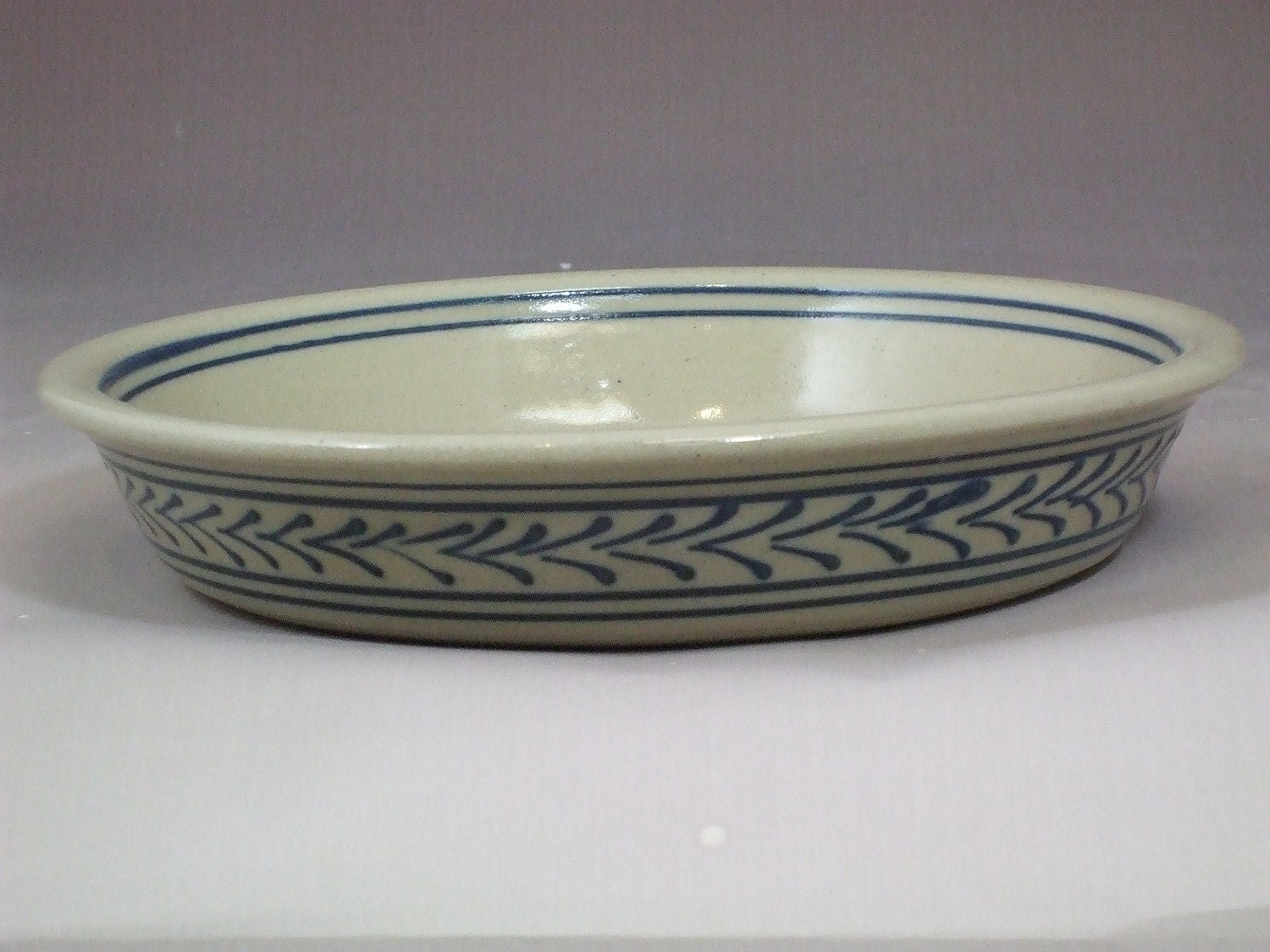 Blue Wheat Spiral Pie or Quiche Plate