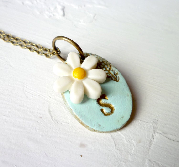 Daisy Necklace with Custom Letter