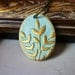 Victoria in a Lavender Field - Oval Medallion in Aqua and Gold