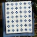 Machine Quilted Bed Standard Or Queen Blue Stars on A Clear Night
