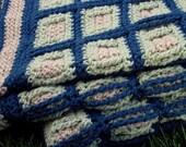 Textured Squares custom-made hand-crocheted lap blanket