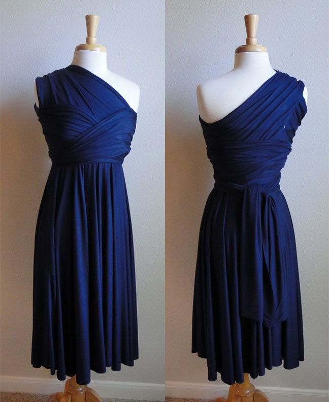 Convertible Infinity Wrap Dress in Navy