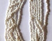 20 PERCENT OFF  Vintage Seven Strand White Glass Beaded Necklace