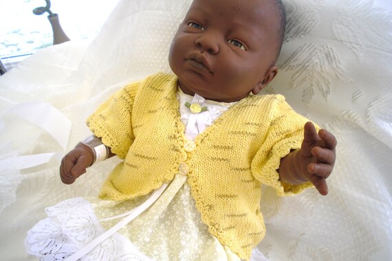 Yellow baby sweater, baby cardigan, baby shrug, short sleeve, baby bolero Baby girl. Easter Spring. Baby shower