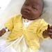 Yellow baby sweater, baby cardigan, baby shrug, short sleeve, baby bolero Baby girl. Easter Spring. Baby shower