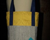 Freeform Geometric small tote bag OOAK Van Halen Frankenstein