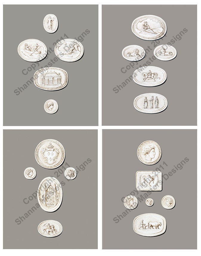 Set of Four Intaglios Limited Edition Fine Art Prints