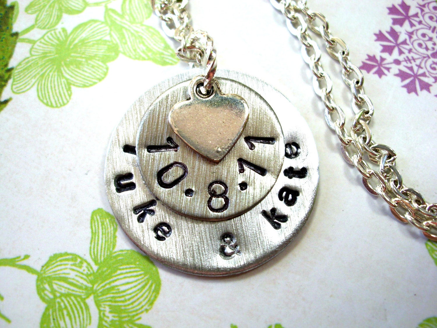 Wedding Necklace, Wedding Date Necklace, Personalized Engagement Jewelry, Engagement Necklace, Anniversary Necklace, Anniversary Jewelry