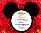 Mickey Mouse Invitations - Handmade Velvet Die Cut - 10
