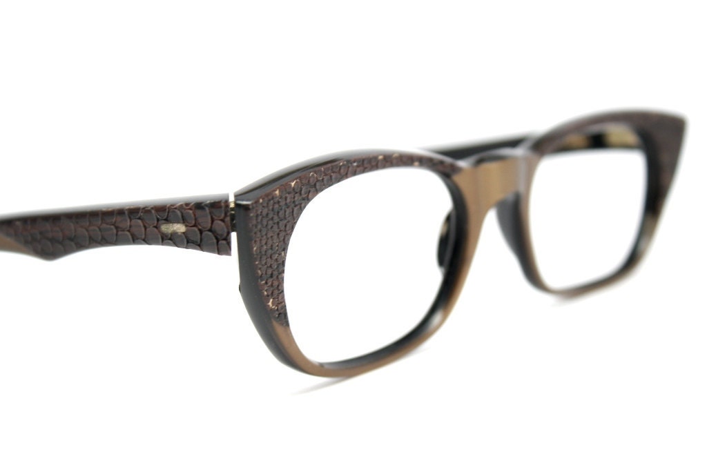 cat eye glasses vintage reptile raybert cateye frames - VintageOpticalShop