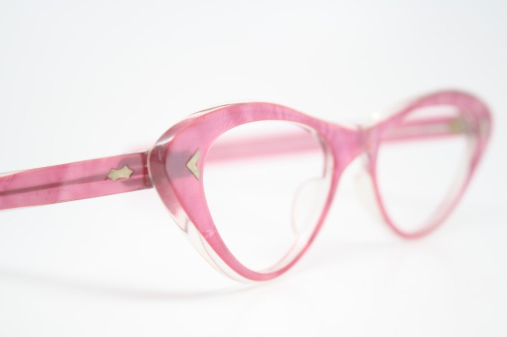 Pink cat eye glasses  vintage cateye eyeglasses frames