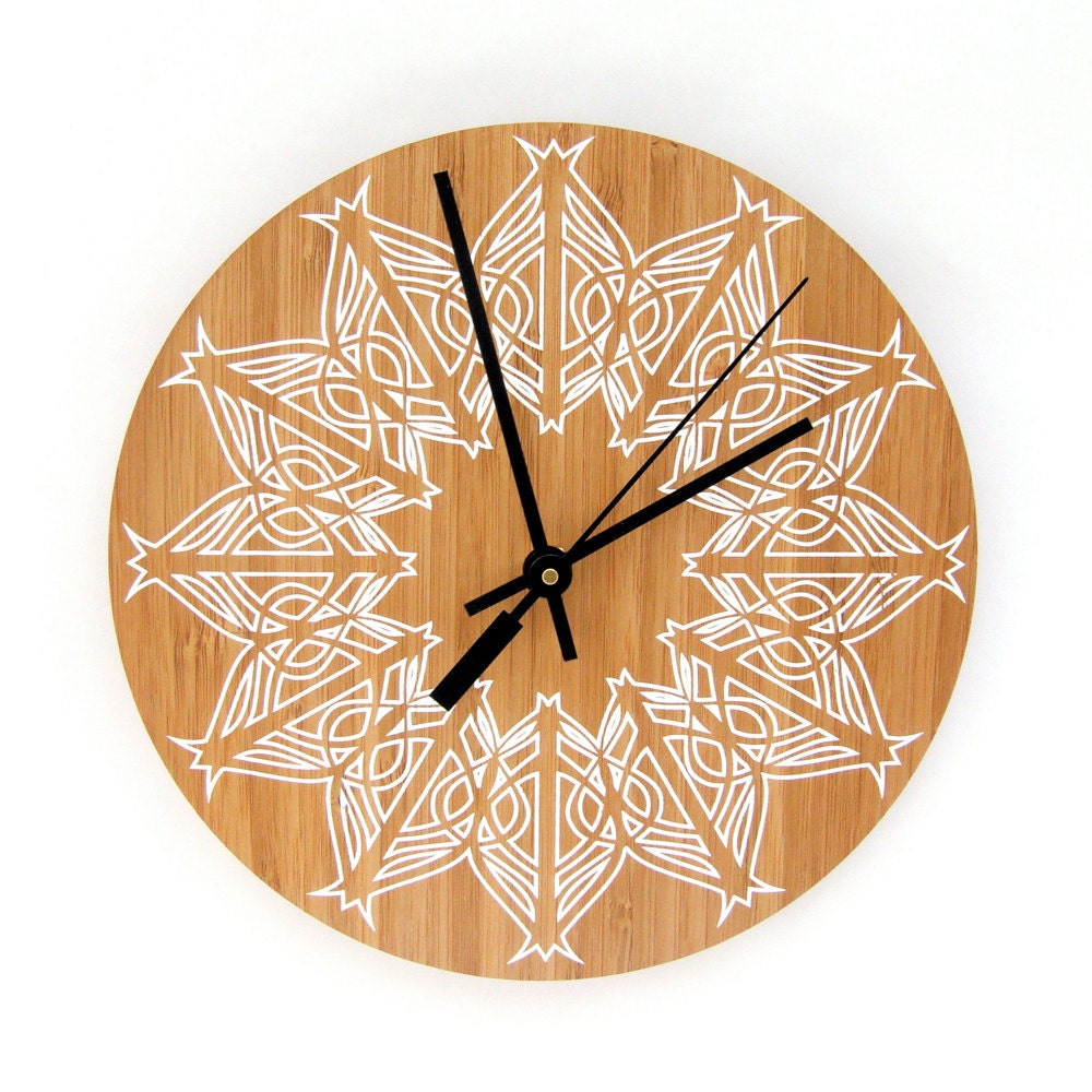 Silhouette in White - 8" Clock