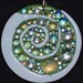 Sparkly Spiral Pendant, Fused GlassNecklace, Dichroic Jewelry, Silver, Signed Original