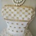 50's Wedding Dress // Vintage 1950's Strapless White Gold Tulle Wedding Dress Gown XS