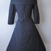 50's Cocktail Dress // Vintage 1950's Navy New Look Full Cocktail Party Dress M L