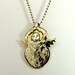 Angel Willow Finds Balance And Calm - Art Jewelry Pendant - Repurposed Sterling Silverware, Brass, And PMC - 753
