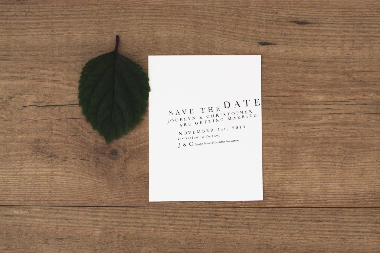 Printable / Modern Organic Wedding Save the Date  / (DIY)