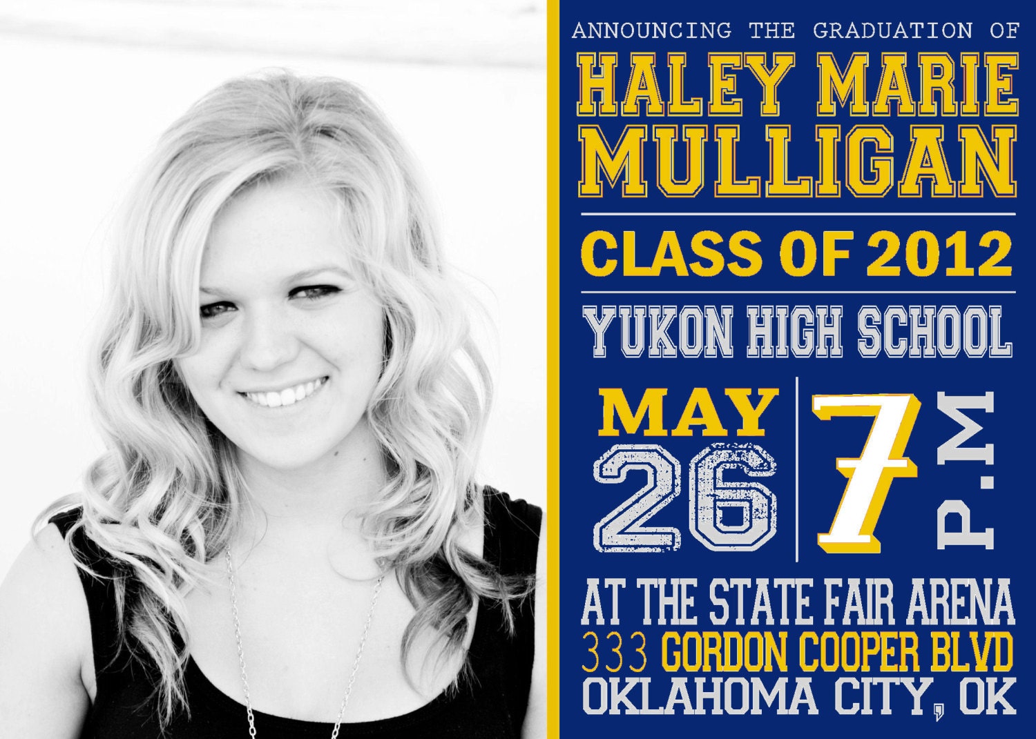 Class of 2013 Graduation Announcement - Add your own photo - Print at Home Digital File