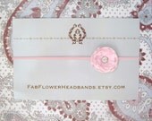 Small Pink Flower on Skinny Headband - Baby Headband Newborn Headband Photo Prop