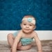 Aqua and Ivory Newborn Headband - Baby Headband - Tiffany Inspired