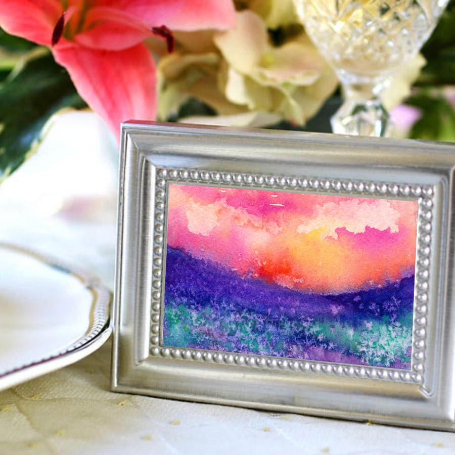 ACEO Art Lupin Valley Watercolour Painting - Art Print