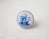 Delft Blue Ship Clay Ring - smafactory