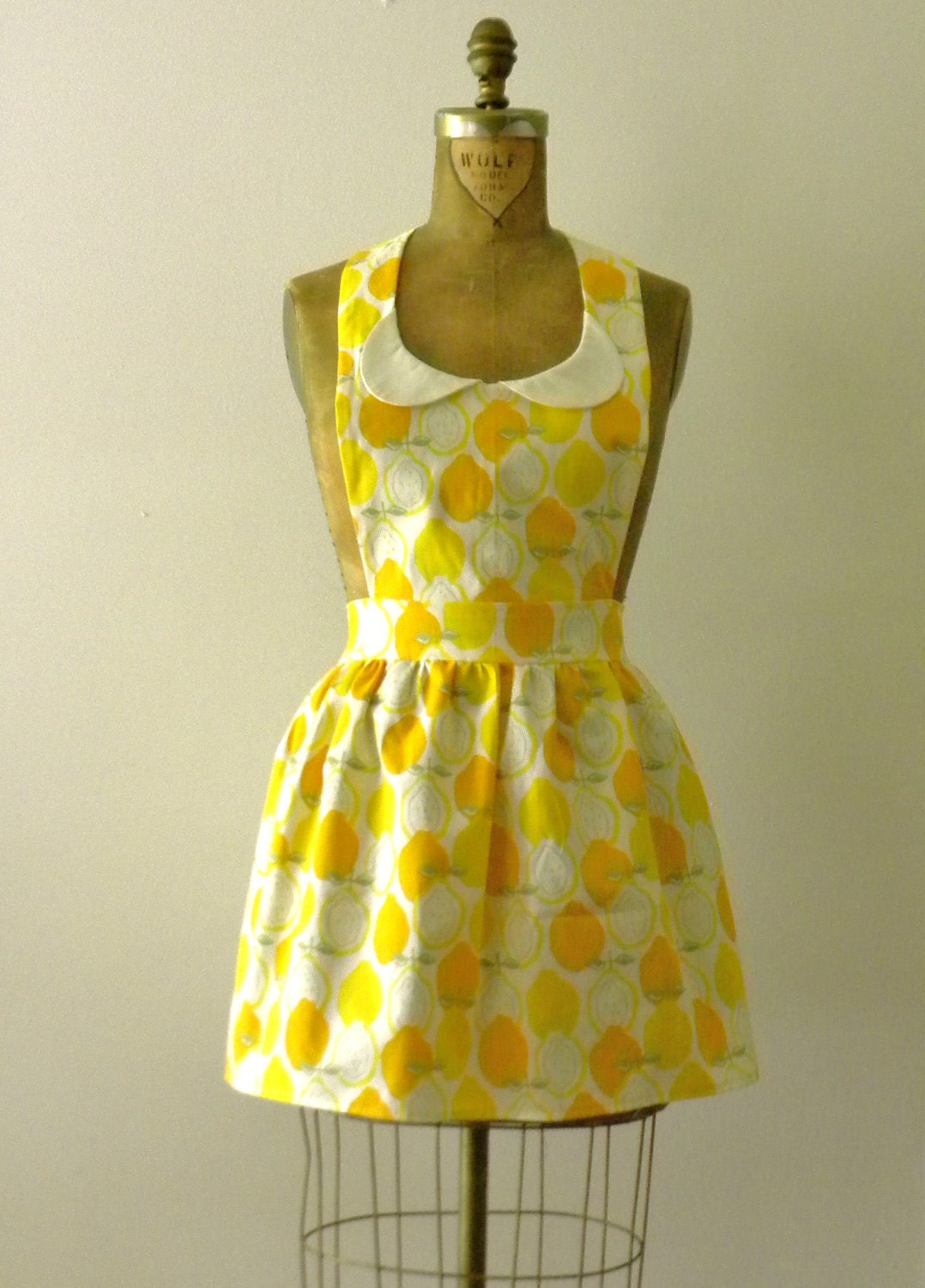 Womens Retro Gidget Full Apron Lemon Print